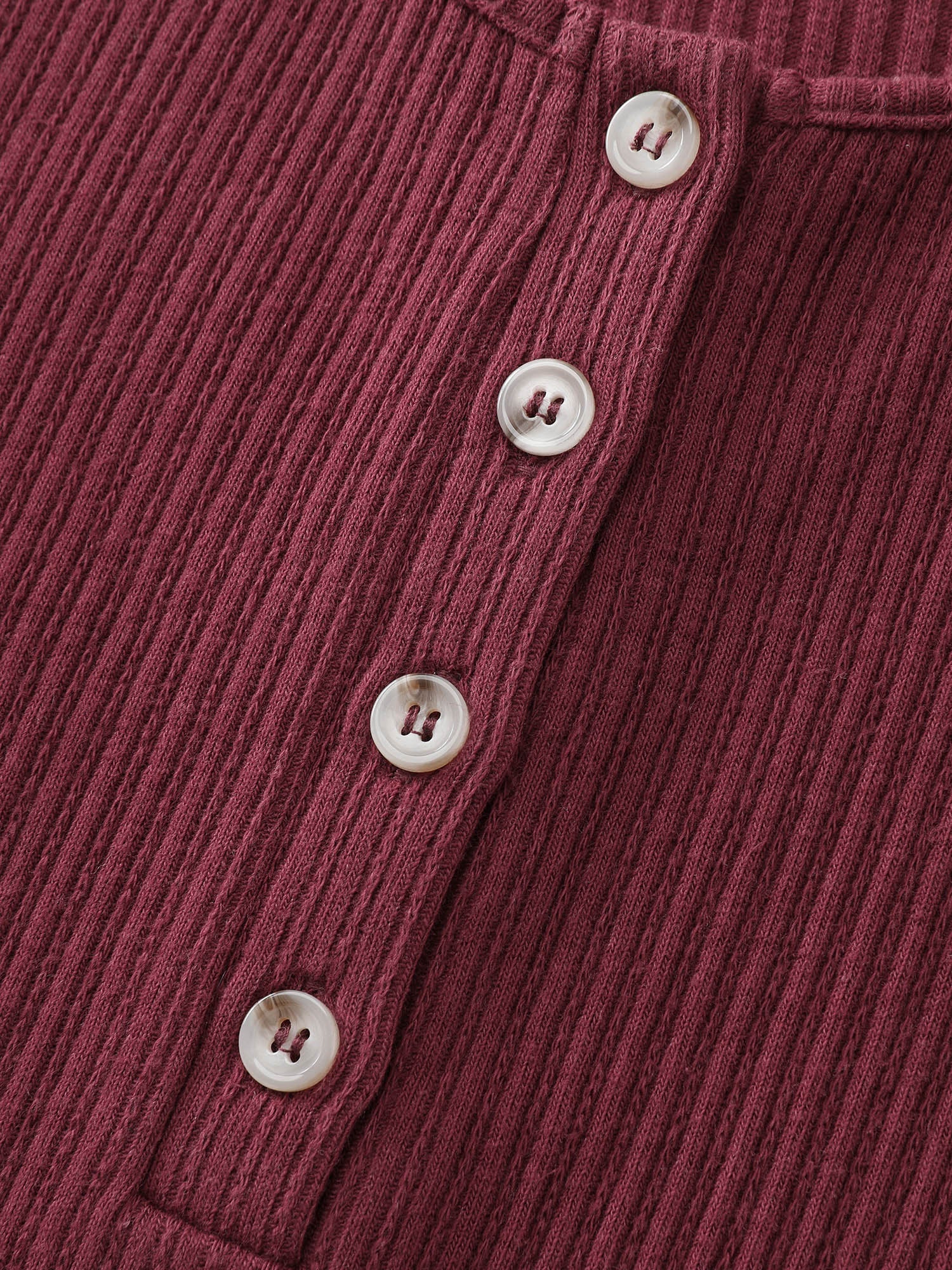 Button Placket Stretchy T-Shirt