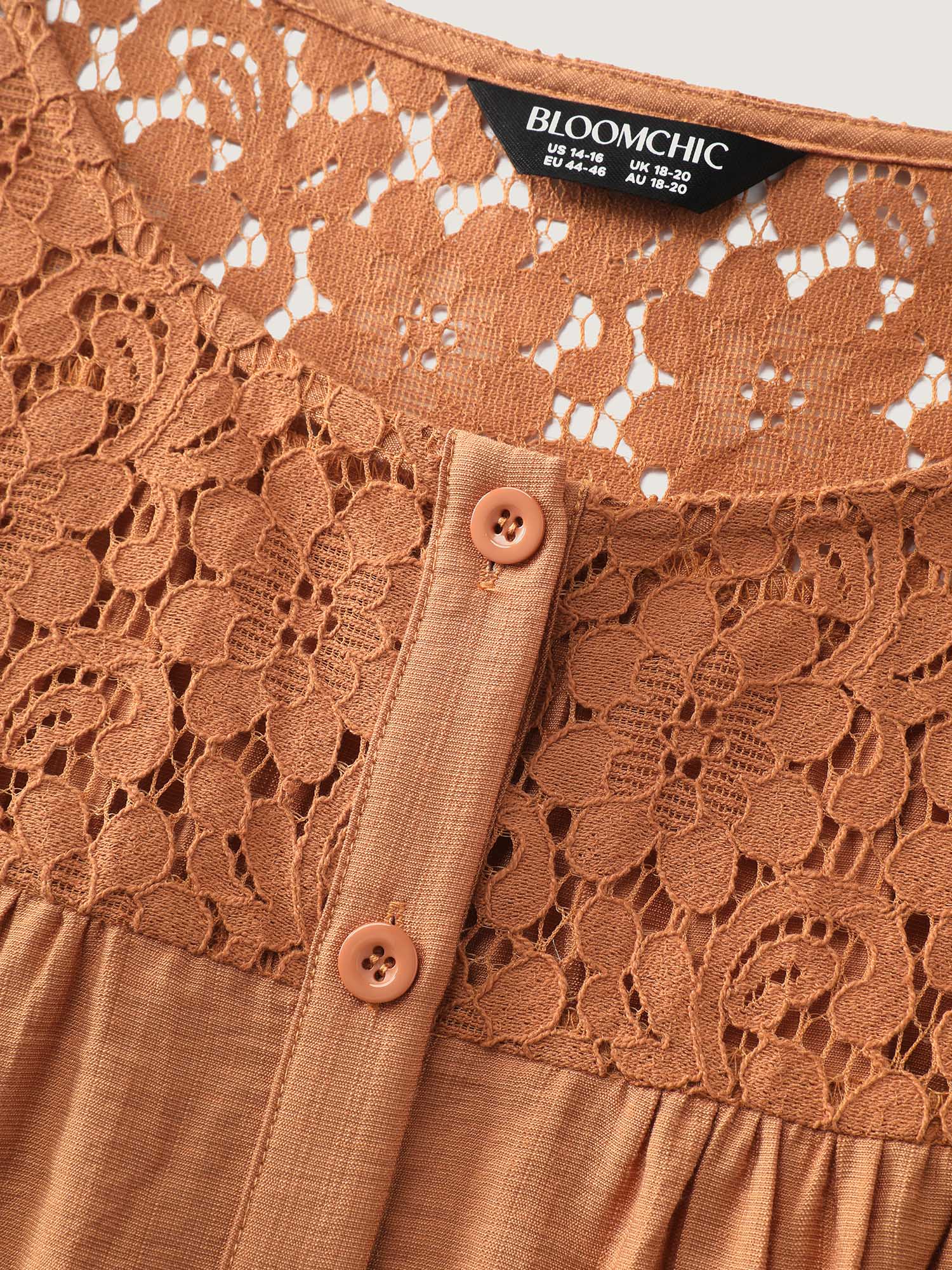 Ruffled Sleeve Button Detail Lace Tank Top