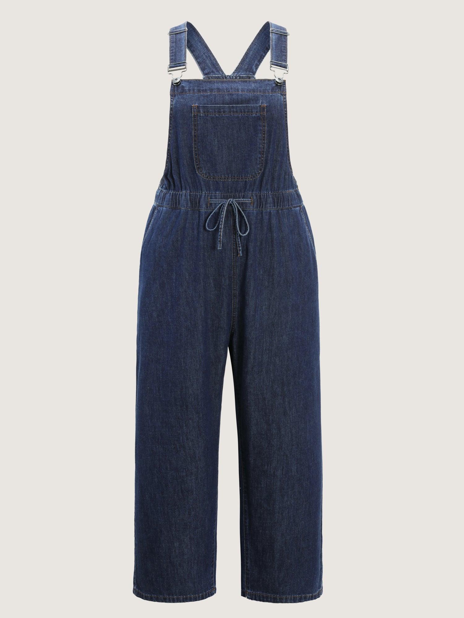 Drawstring Waist Adjustable Overall Jumpsuit