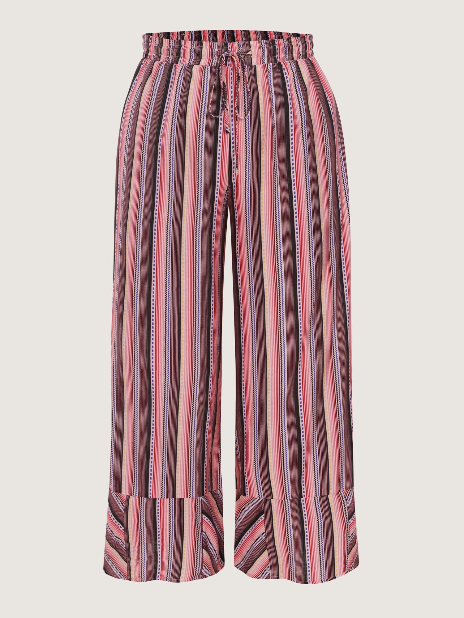Boho Striped Print Wide-Leg Pants