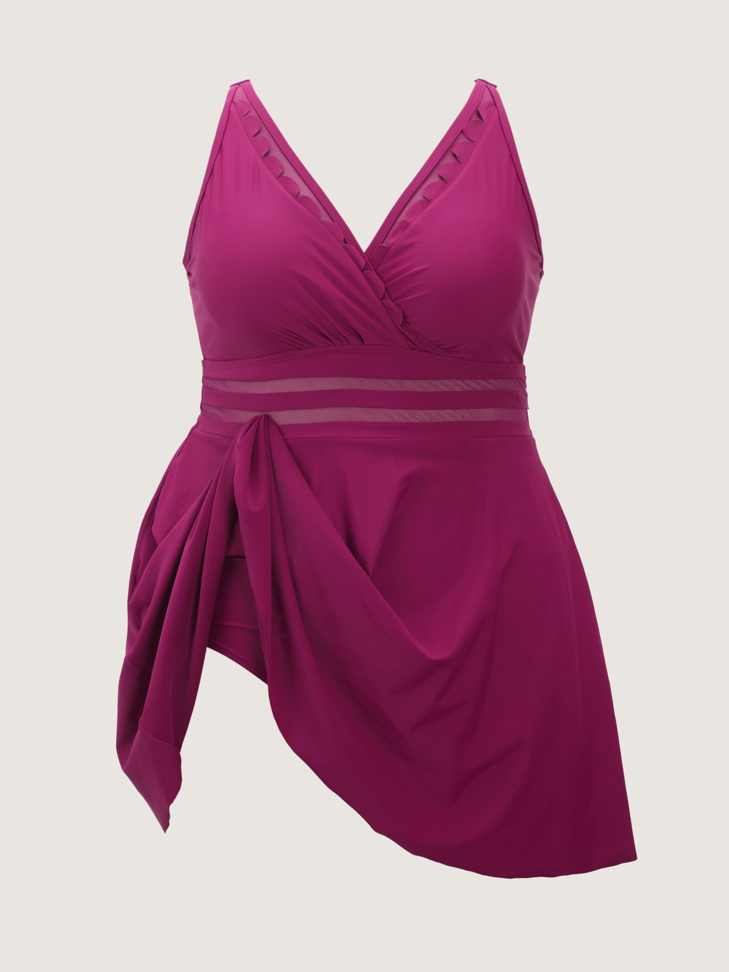 Anti-Float Tie Surplice Neckline Swim Dress