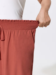 Shirred Drawstring Waistline Jogger Pants