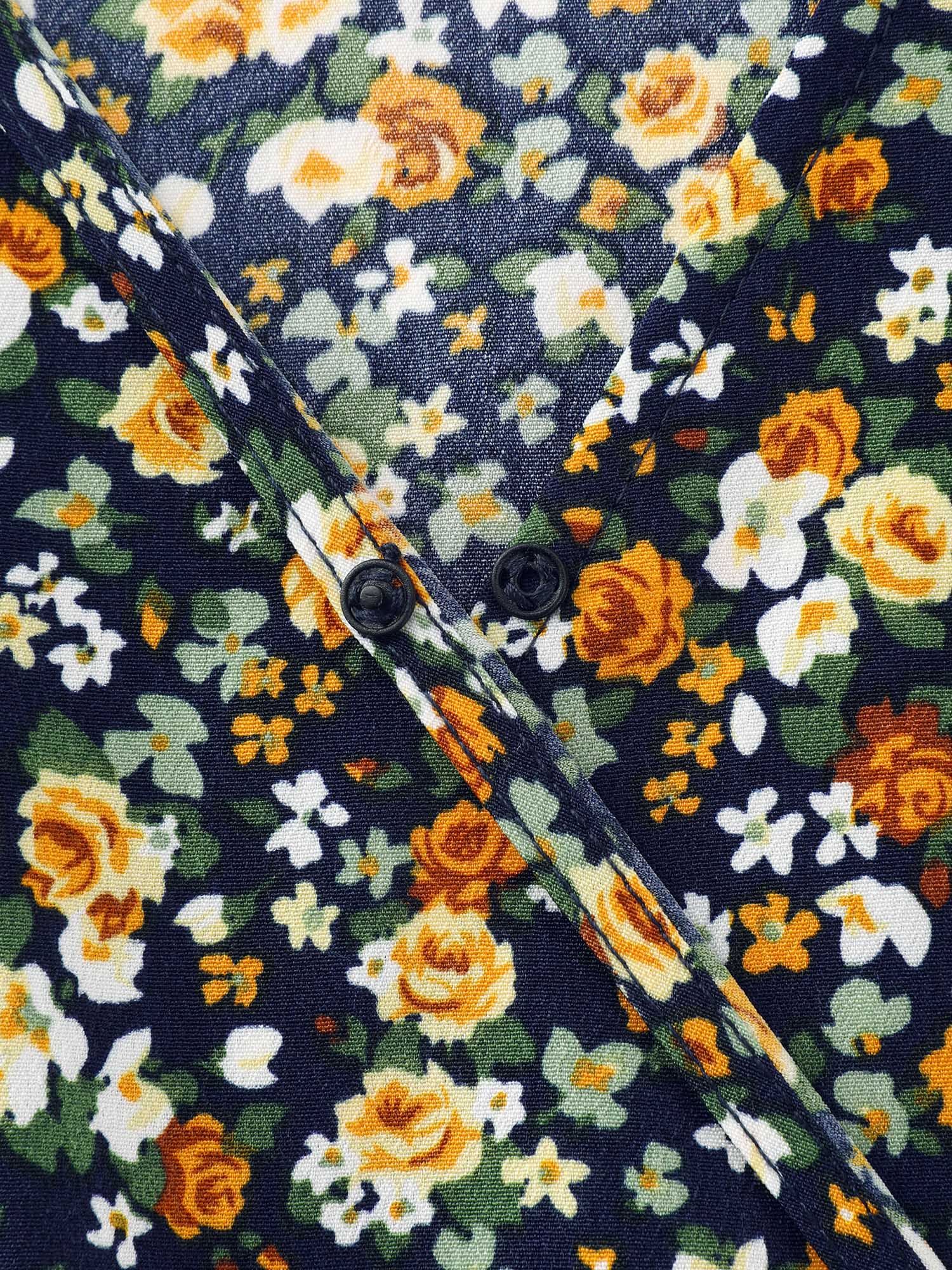 Floral Print Cinched-Waist Blouse