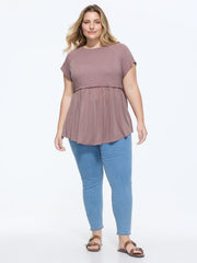 Plain Curvy Hem Babydoll T-Shirt