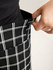 Plaid Pattern Stretchy Waist Wide-Leg Pants