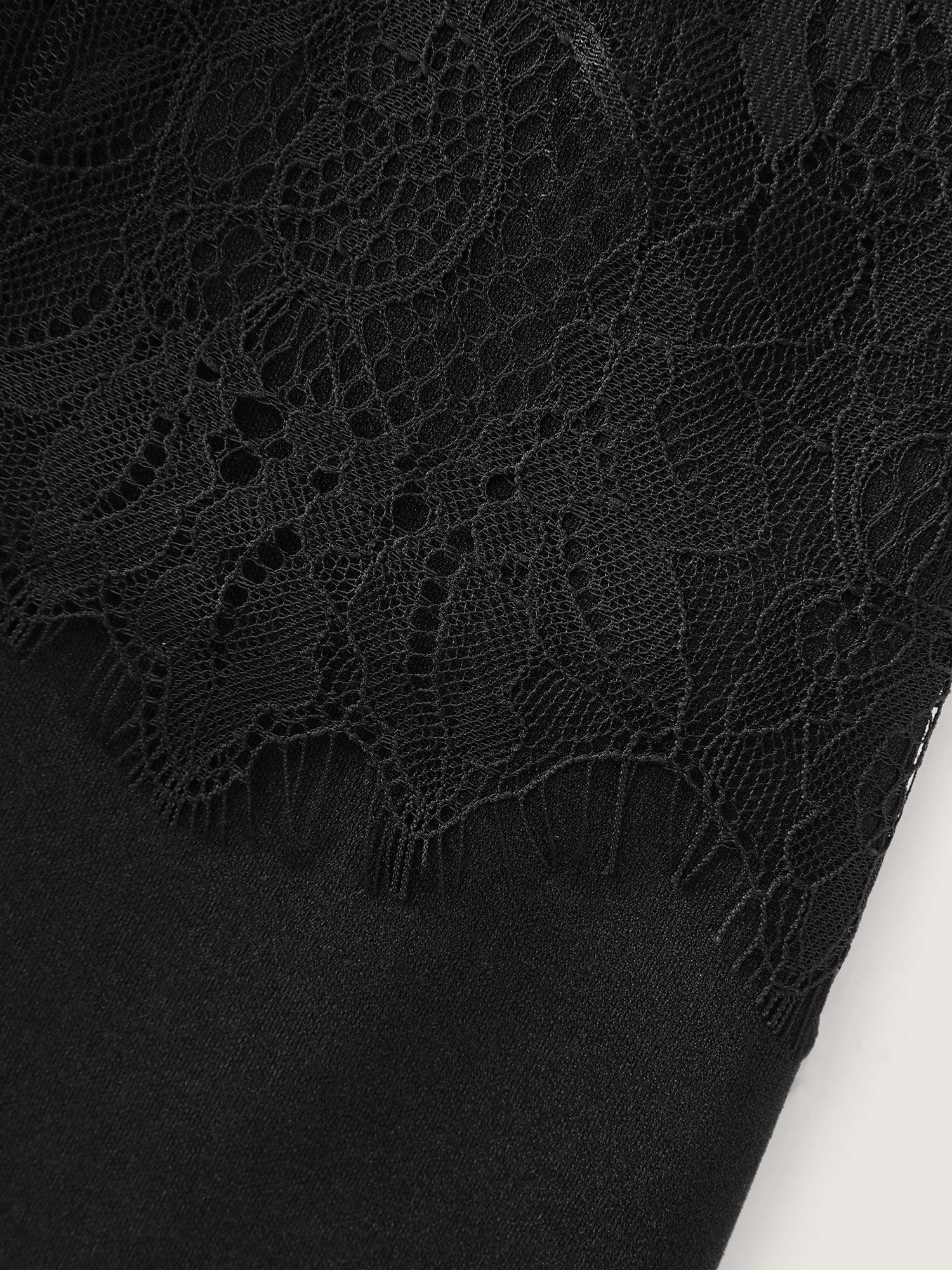 Sheer Lace Neckline Ruffled Waist Jumpsuit