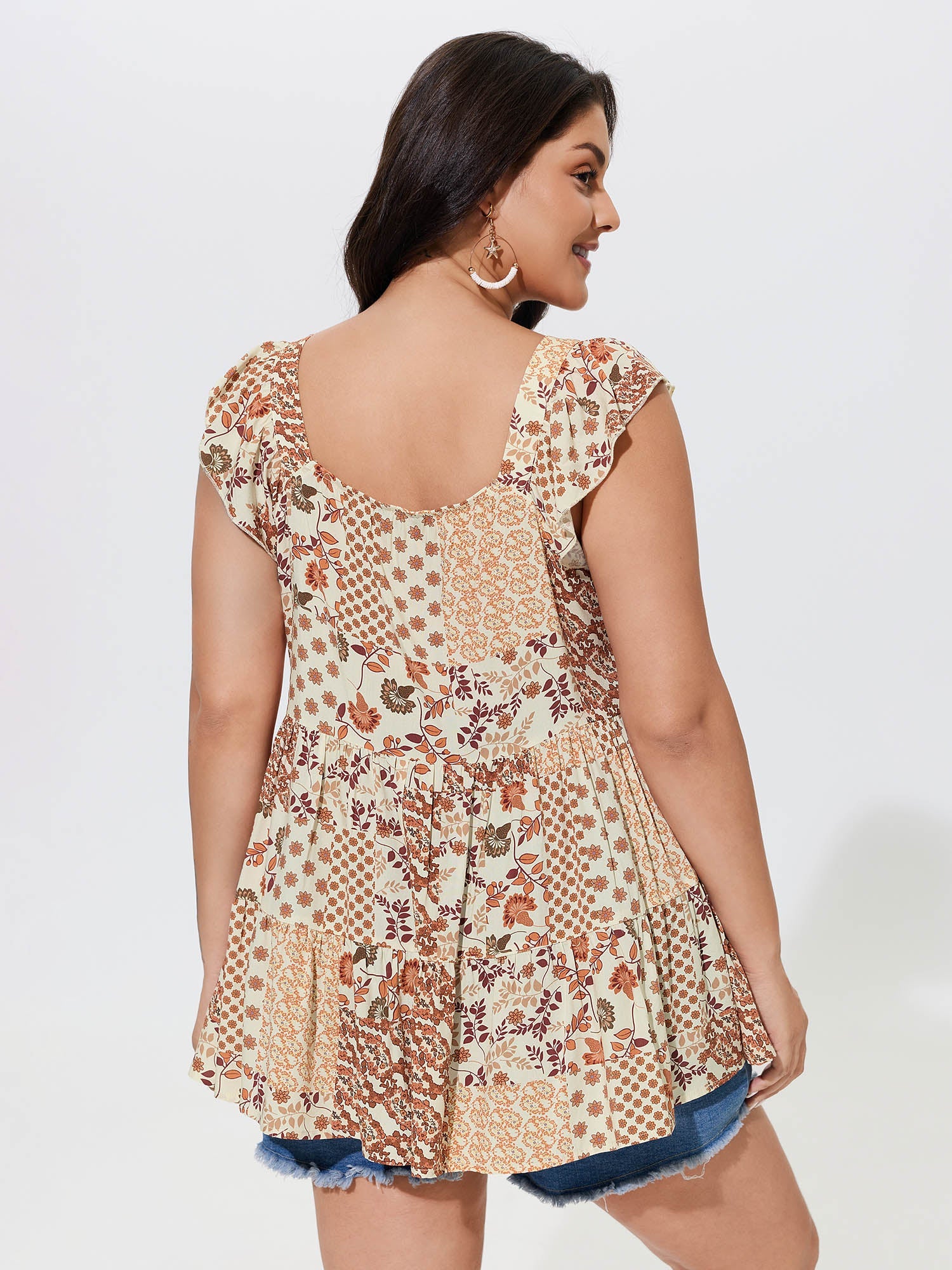 Floral Collage Print Layered Tank Top