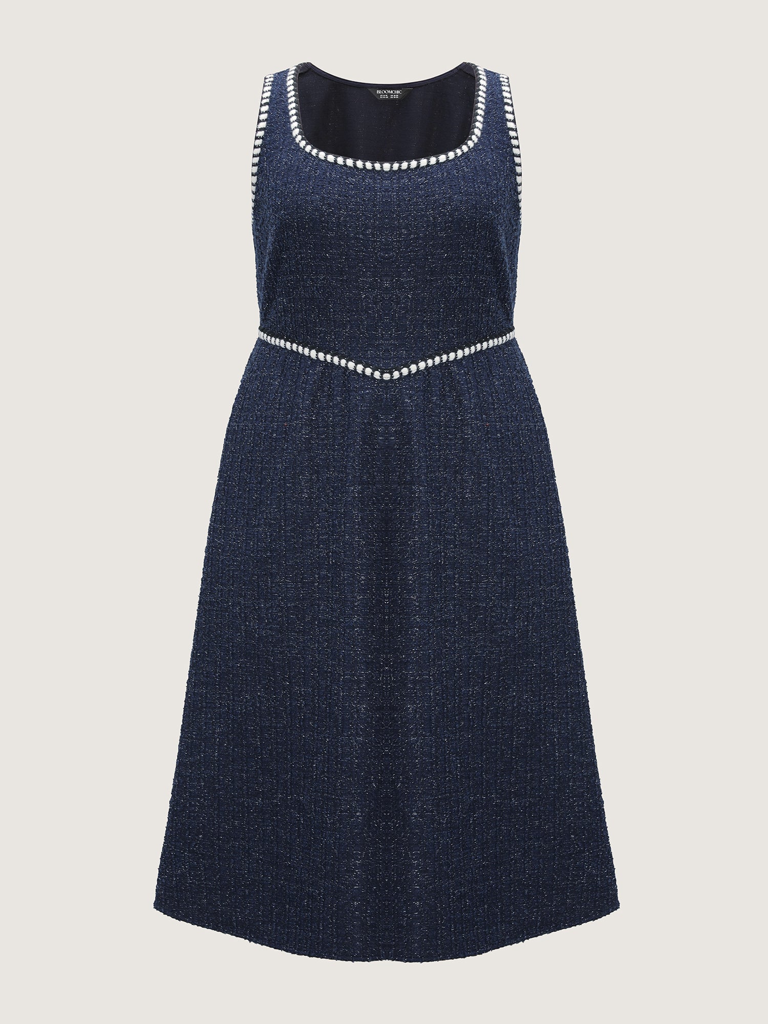 Tweed Pinafore Stretchy Midi Dress