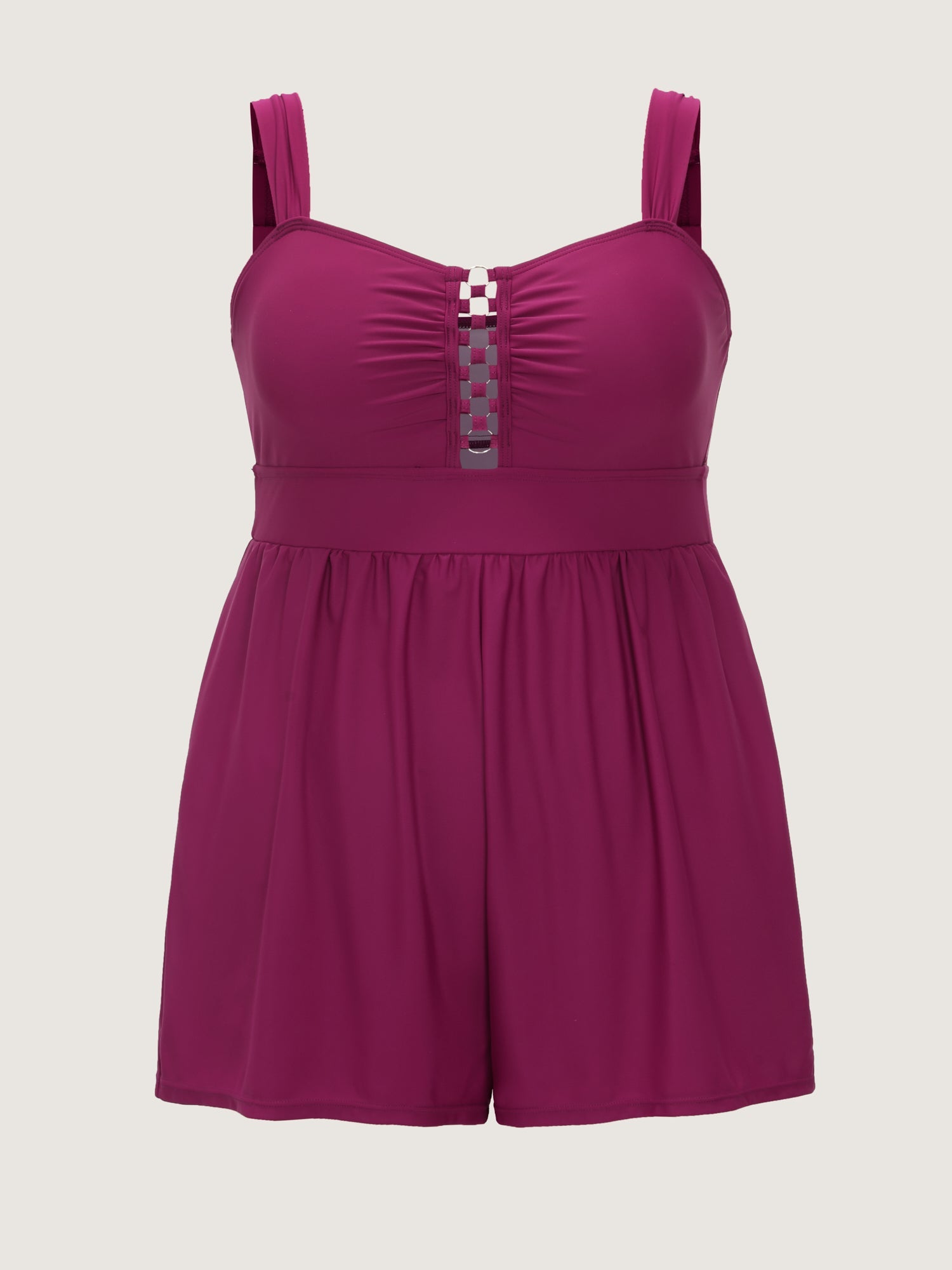 Cut-Out Pockets Supportive Swim Romper
