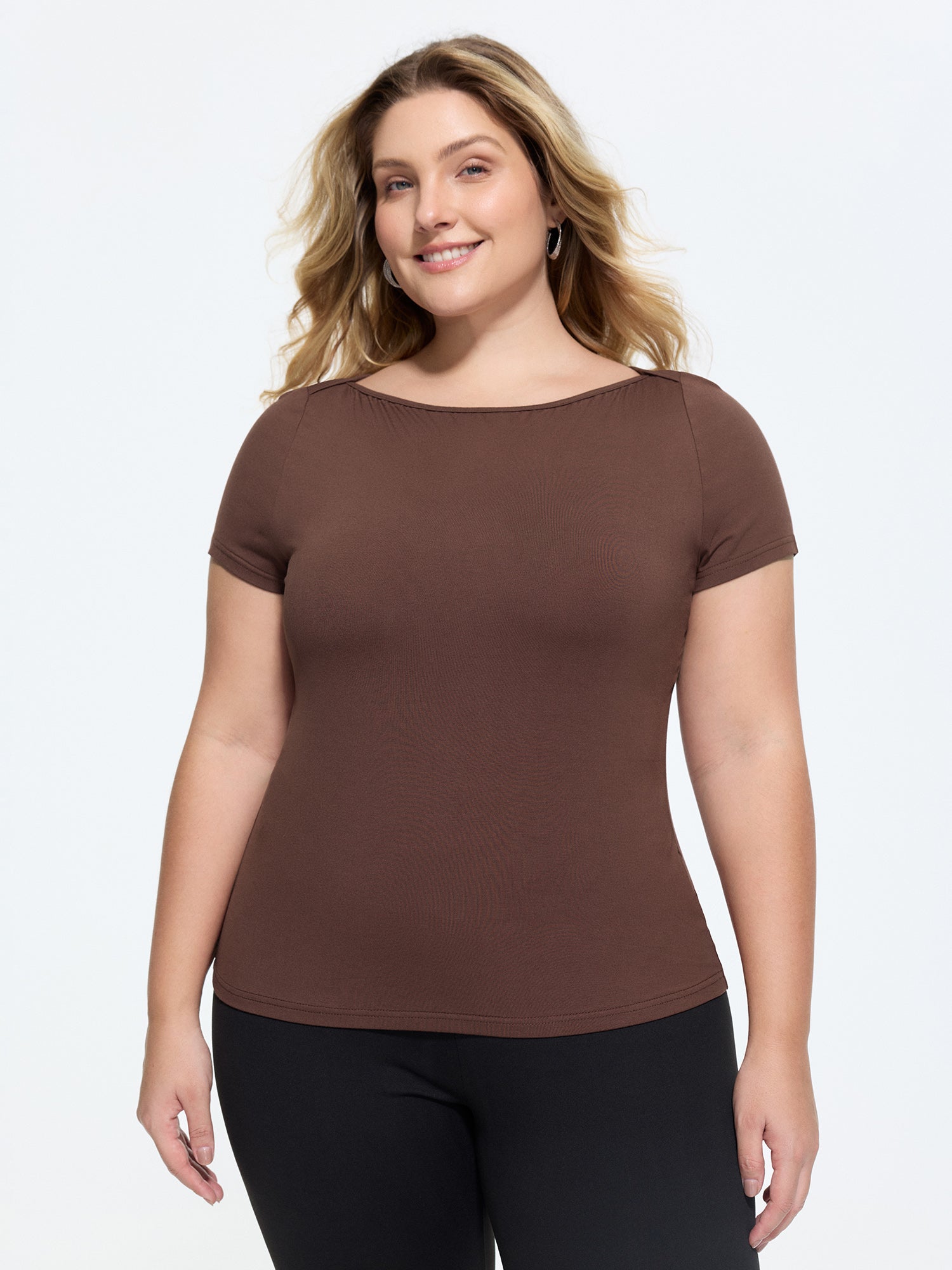 Supersoft Boat Neckline Fitted T-Shirt