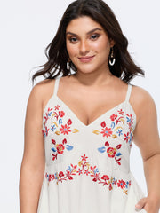 Floral Embroidered Flowy Midi Dress