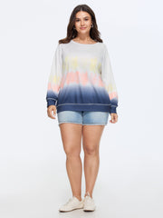 Supersoft Ombre Print Round Neck Sweatshirt