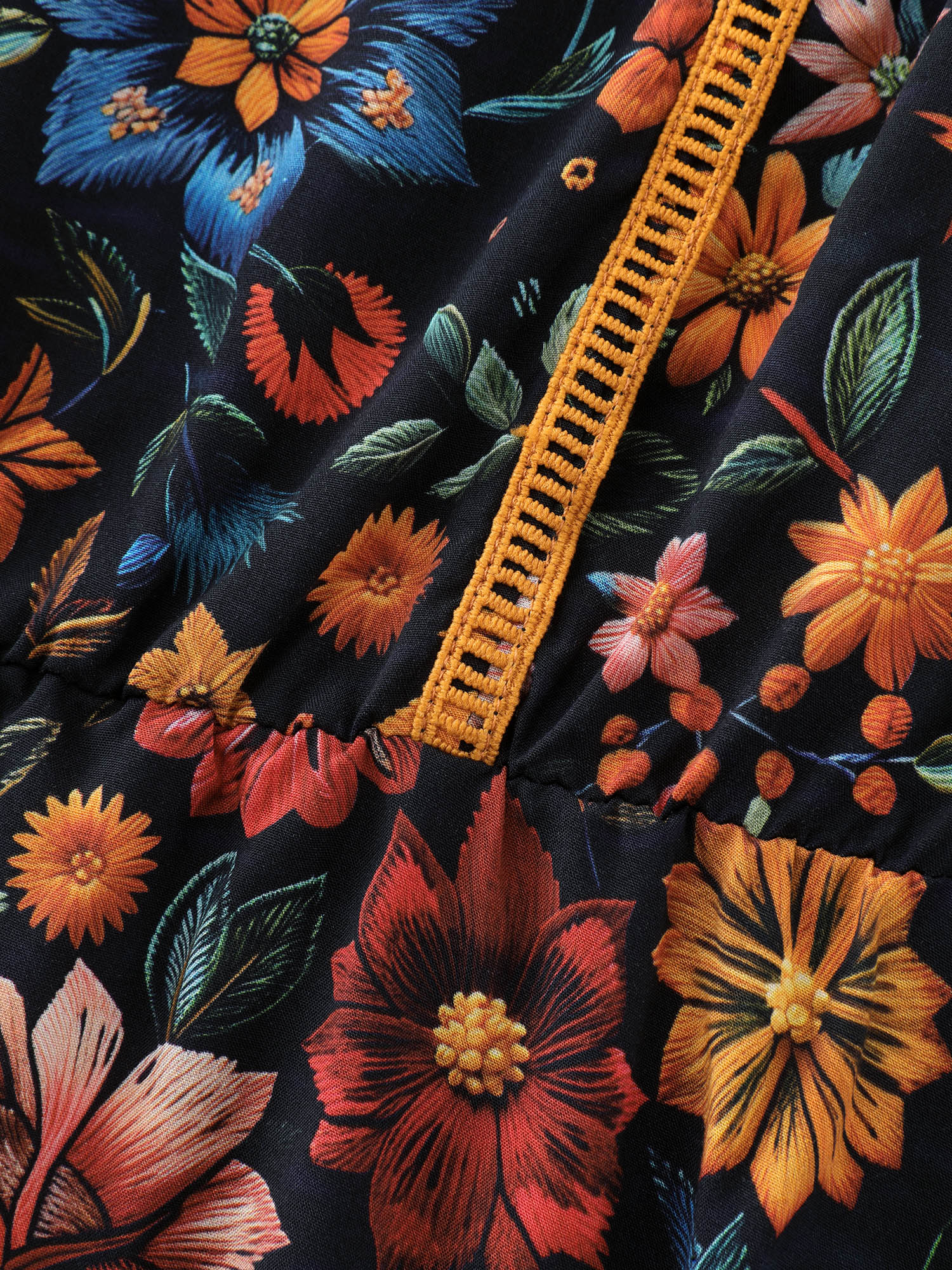 Vibrant Floral Print V-Neck Blouse