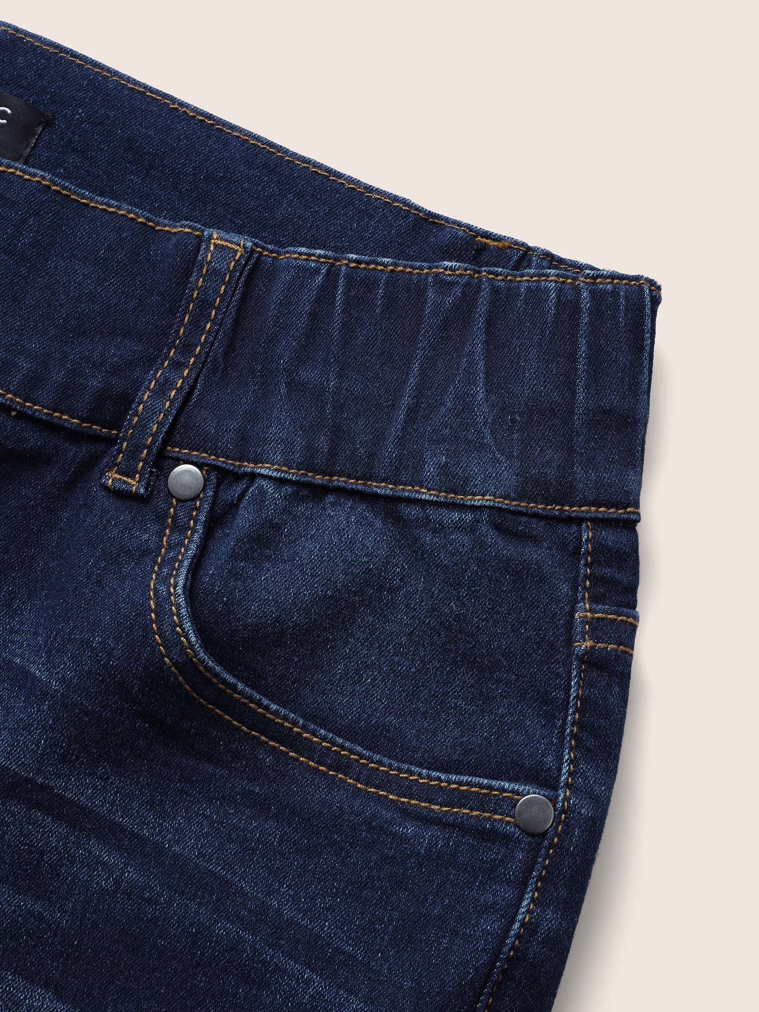 Classic Skinny-Fit High Rise Denim Shorts
