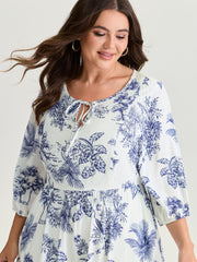 Rayon Gathered Lined Pockets Mini Dress