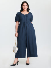 Pure Cotton Textured Pockets Jumpsuit