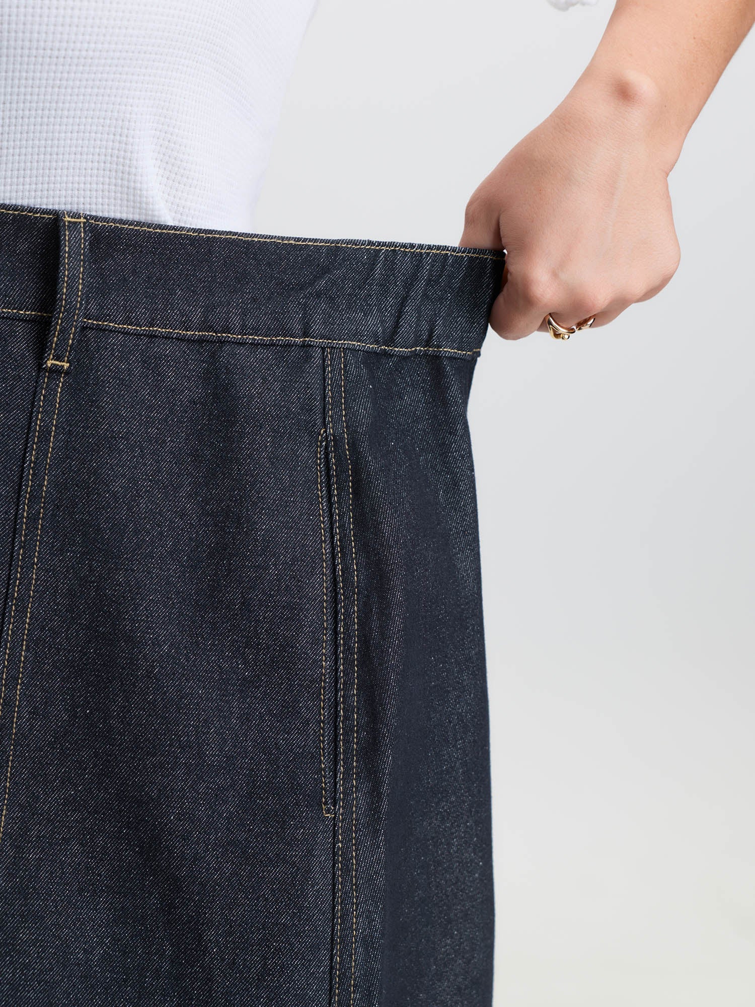 Stretchy Maxi Denim Skirt