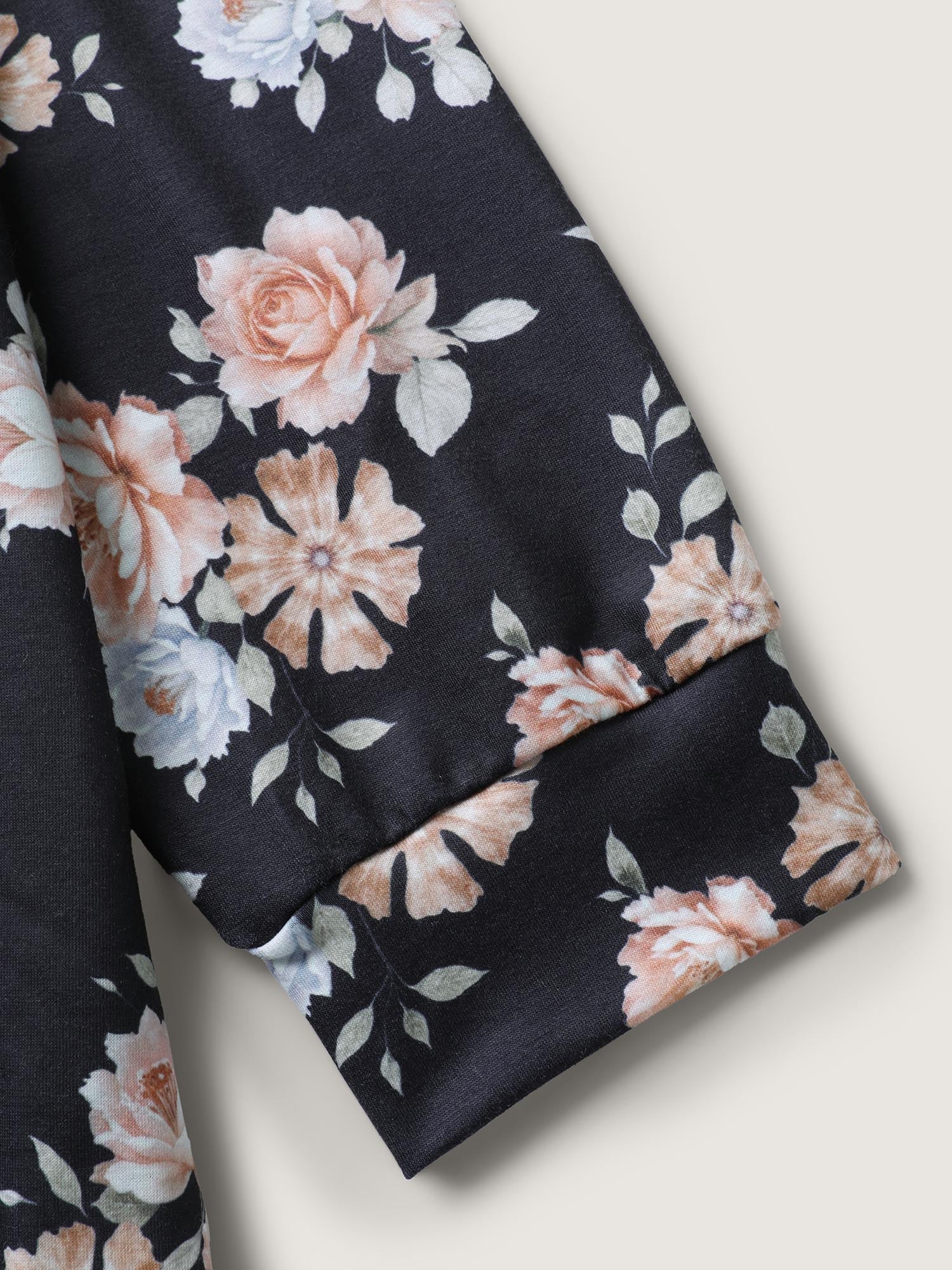 Floral Print Ties Hooded Sweatshirt