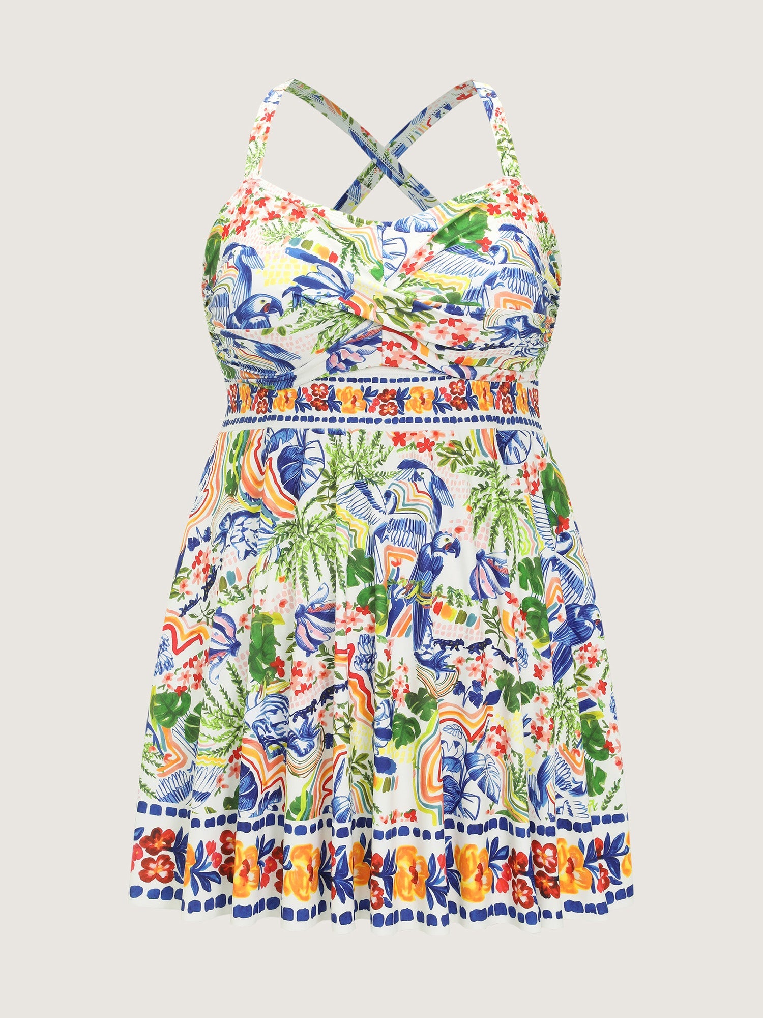 European Summer Print Swim Dress