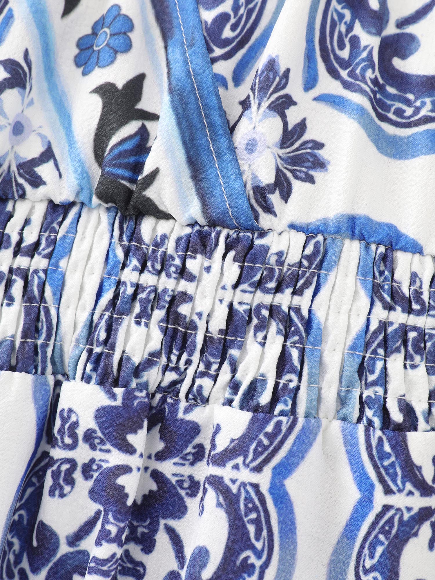 Majolica Print Shirred Cami Maxi Dress
