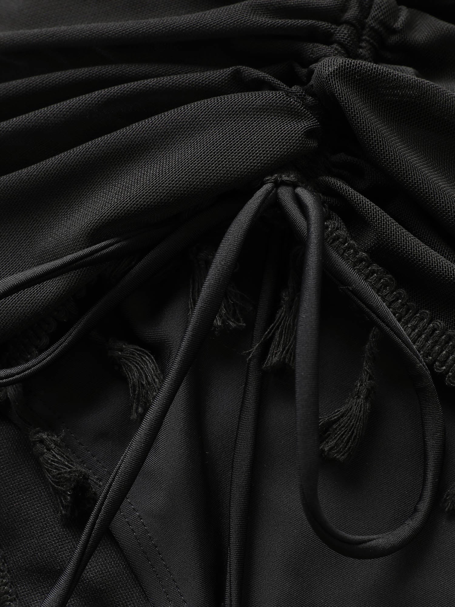 Plain Tassel Trim Elastic Waist Swim Skirt