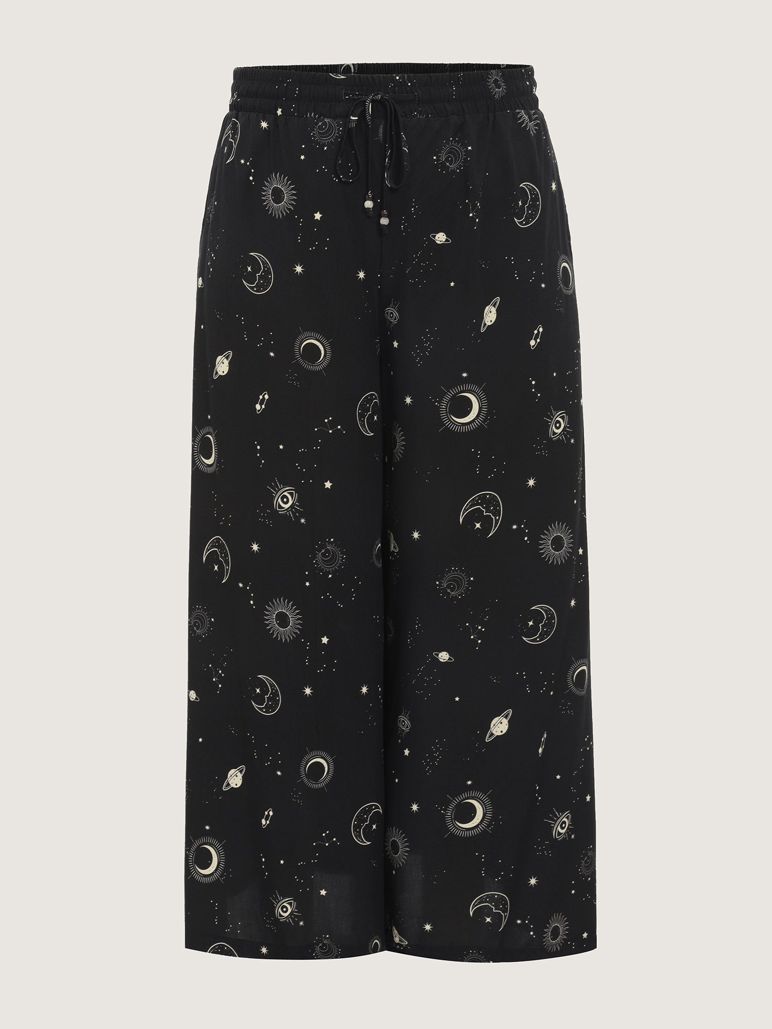 Star Moon Print Flowy Pants