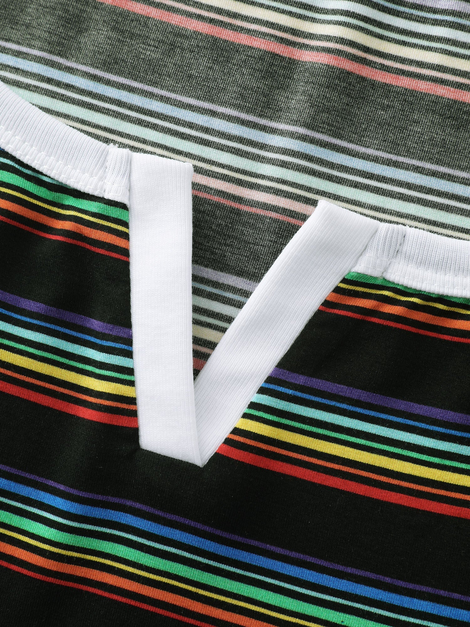 Stretchy Colorful Striped Print T-Shirt