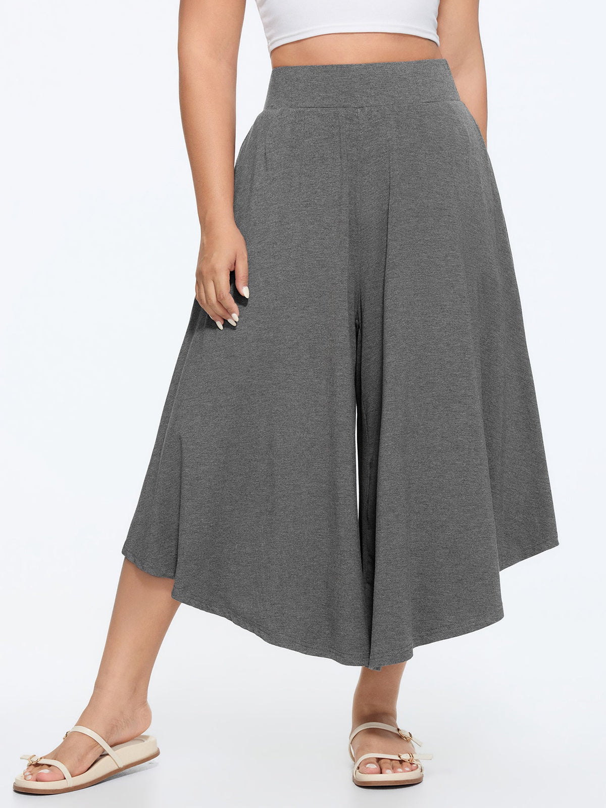 Supersoft Pleated Wide Waistband Pants