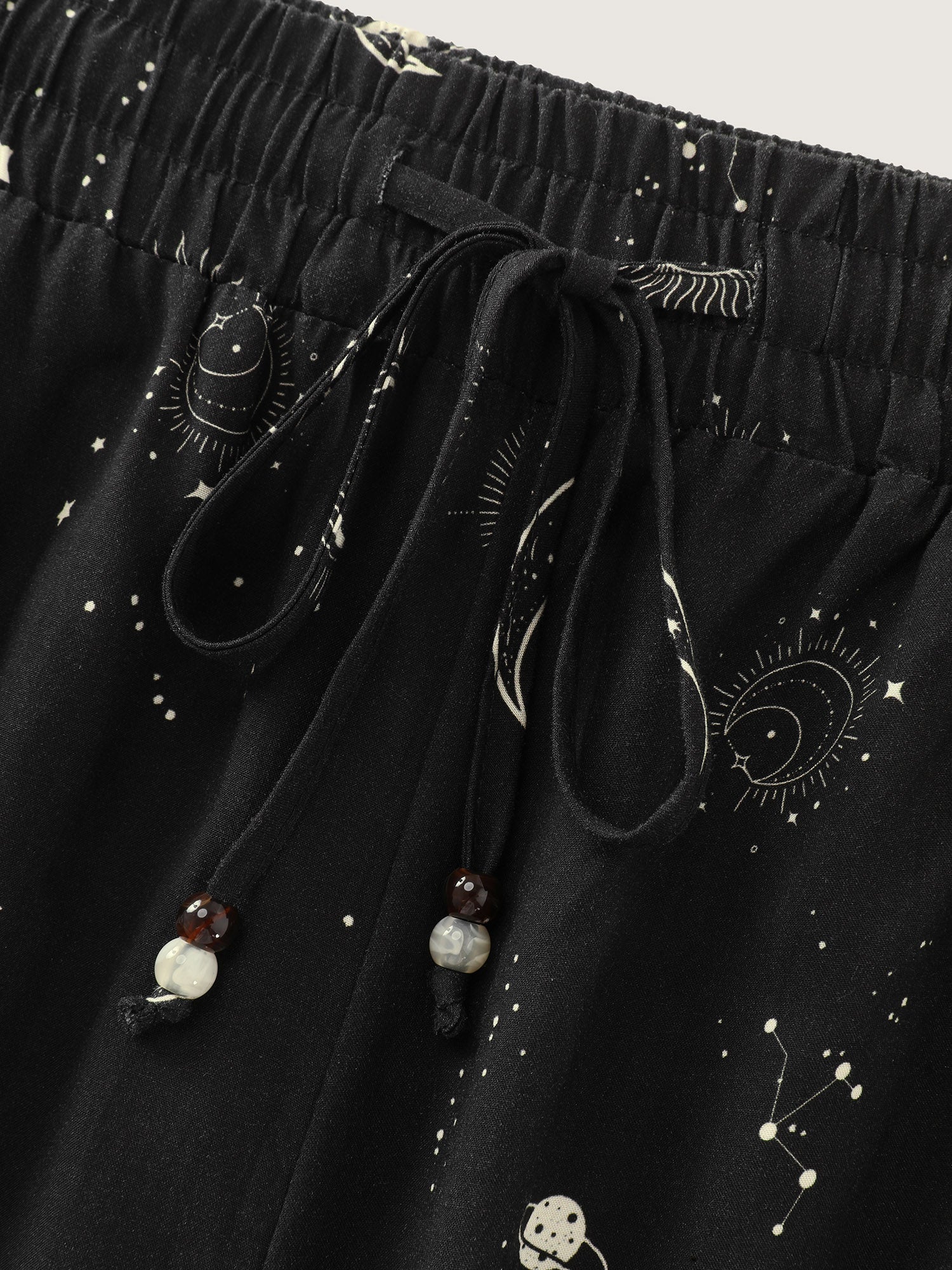 Star Moon Print Flowy Pants