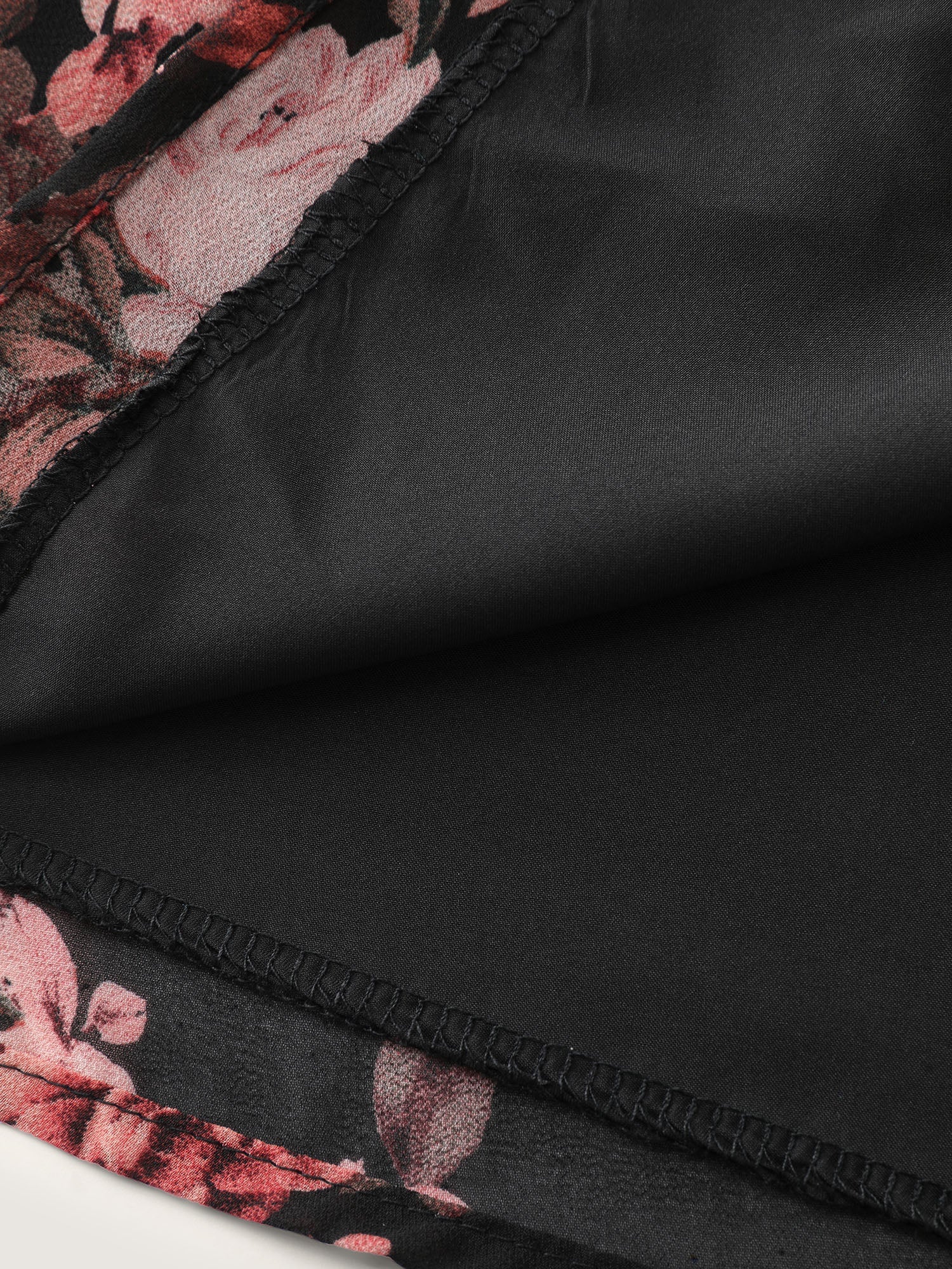 Floral Print Sheer Ruffled Blouse