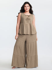 Supersoft Textured Front Tie Tiered Lounge Set
