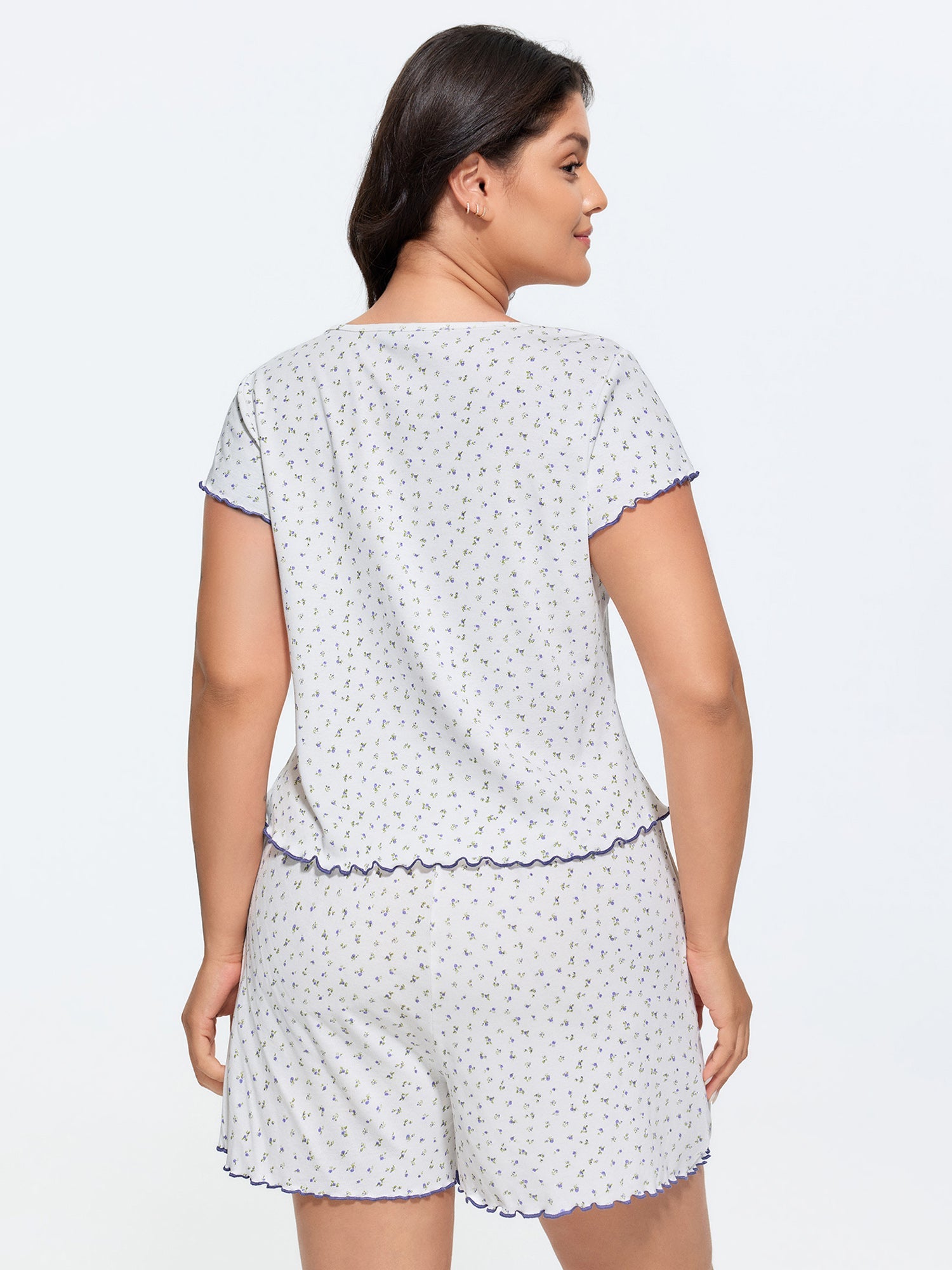 Supersoft Floral Print V-Neck Pajama Set