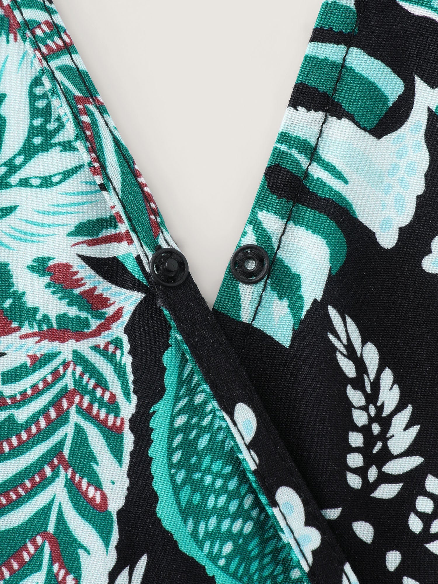 Tropical Print Cut-Out Back Romper