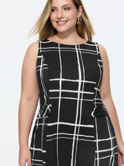 Geometric Print Pockets Mini Dress
