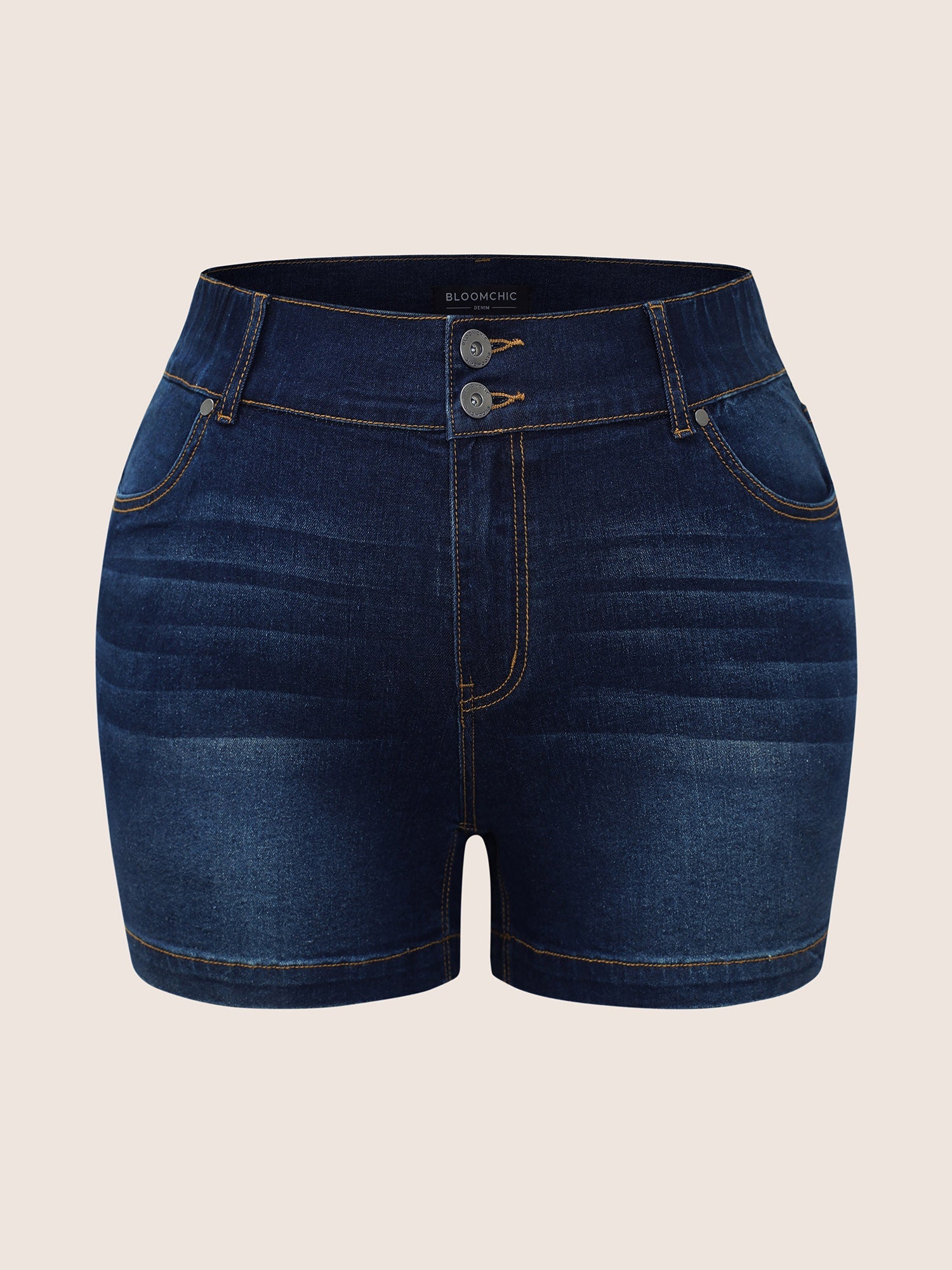 Classic Skinny-Fit High Rise Denim Shorts