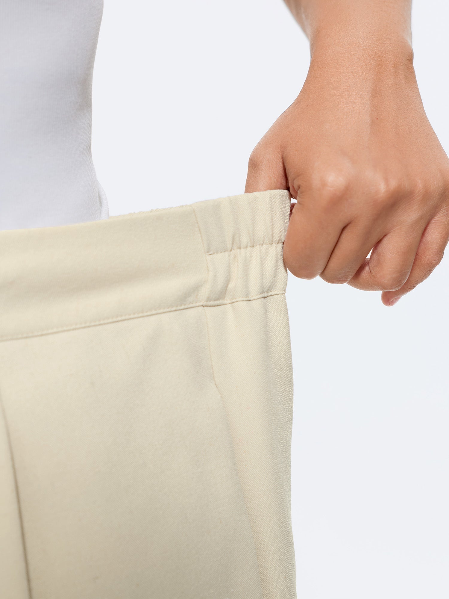 Breathable Linen Blend Flap Back Pockets Shorts