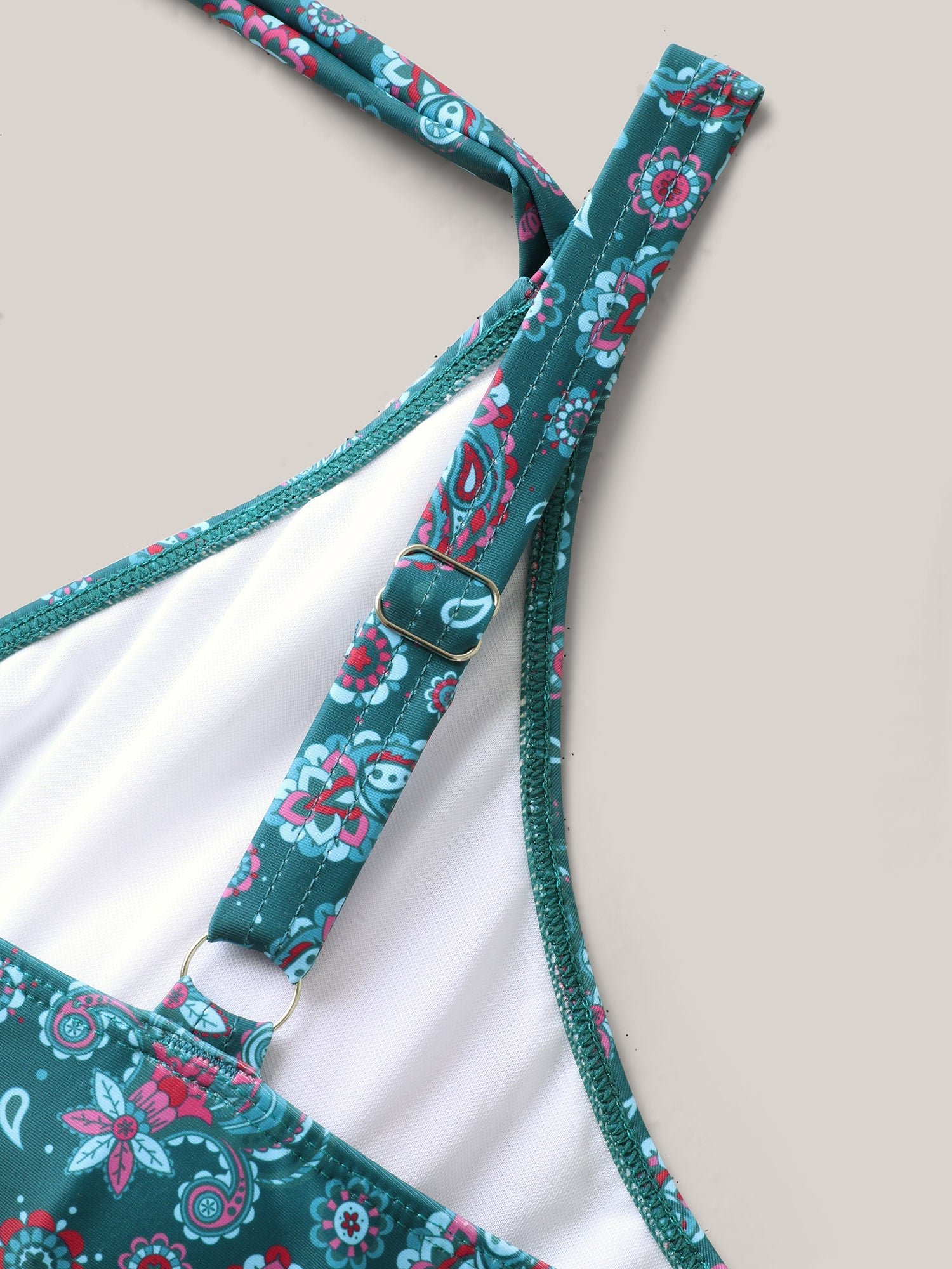 Paisley Print Anti Float Tie One-Piece Swimsuit