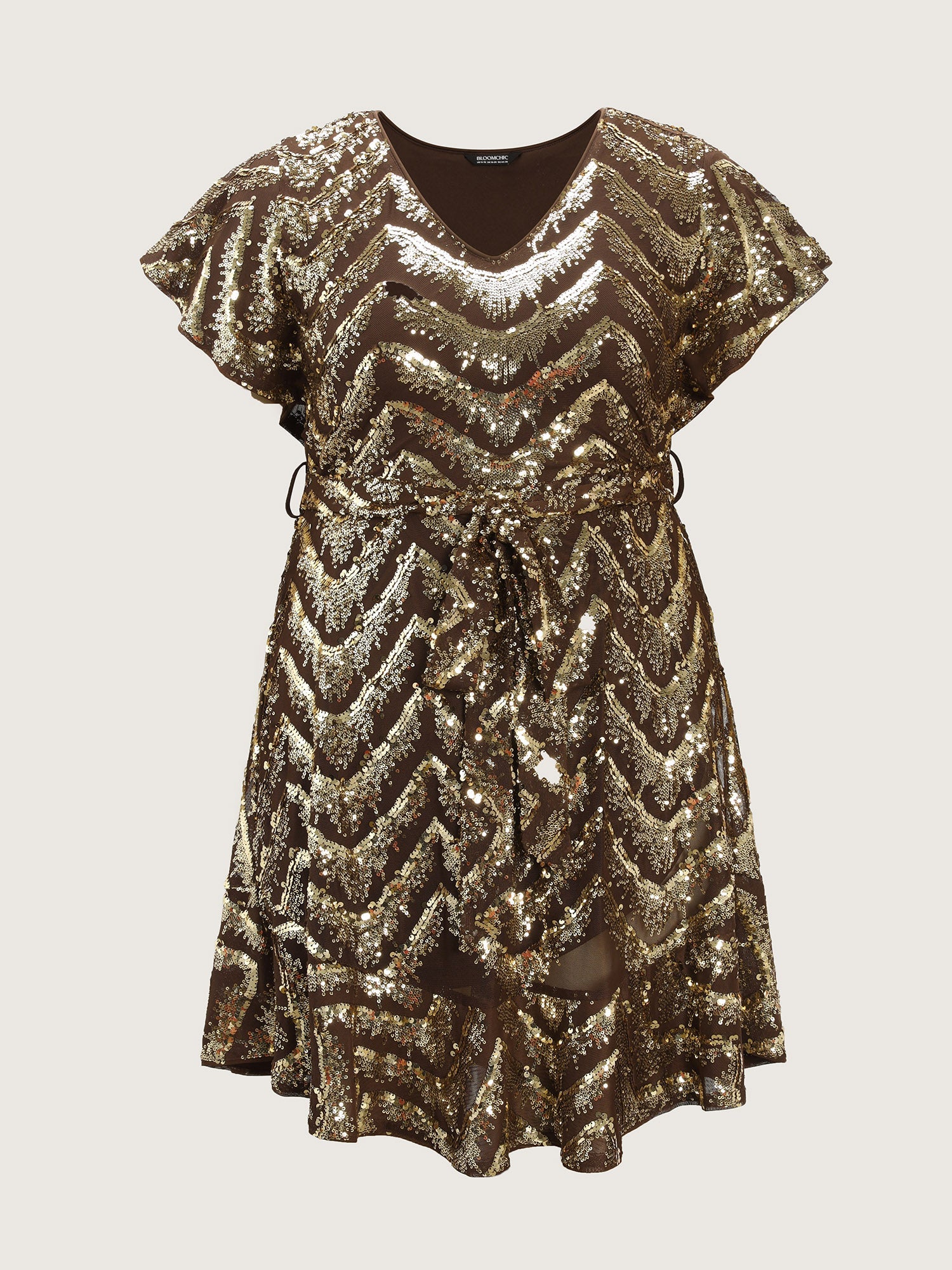 Sparkle Sequin V-Neck Mini Dress