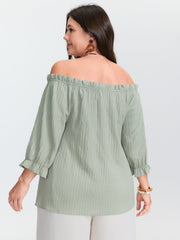 Ruffled Off-Shoulder Neckline Blouse
