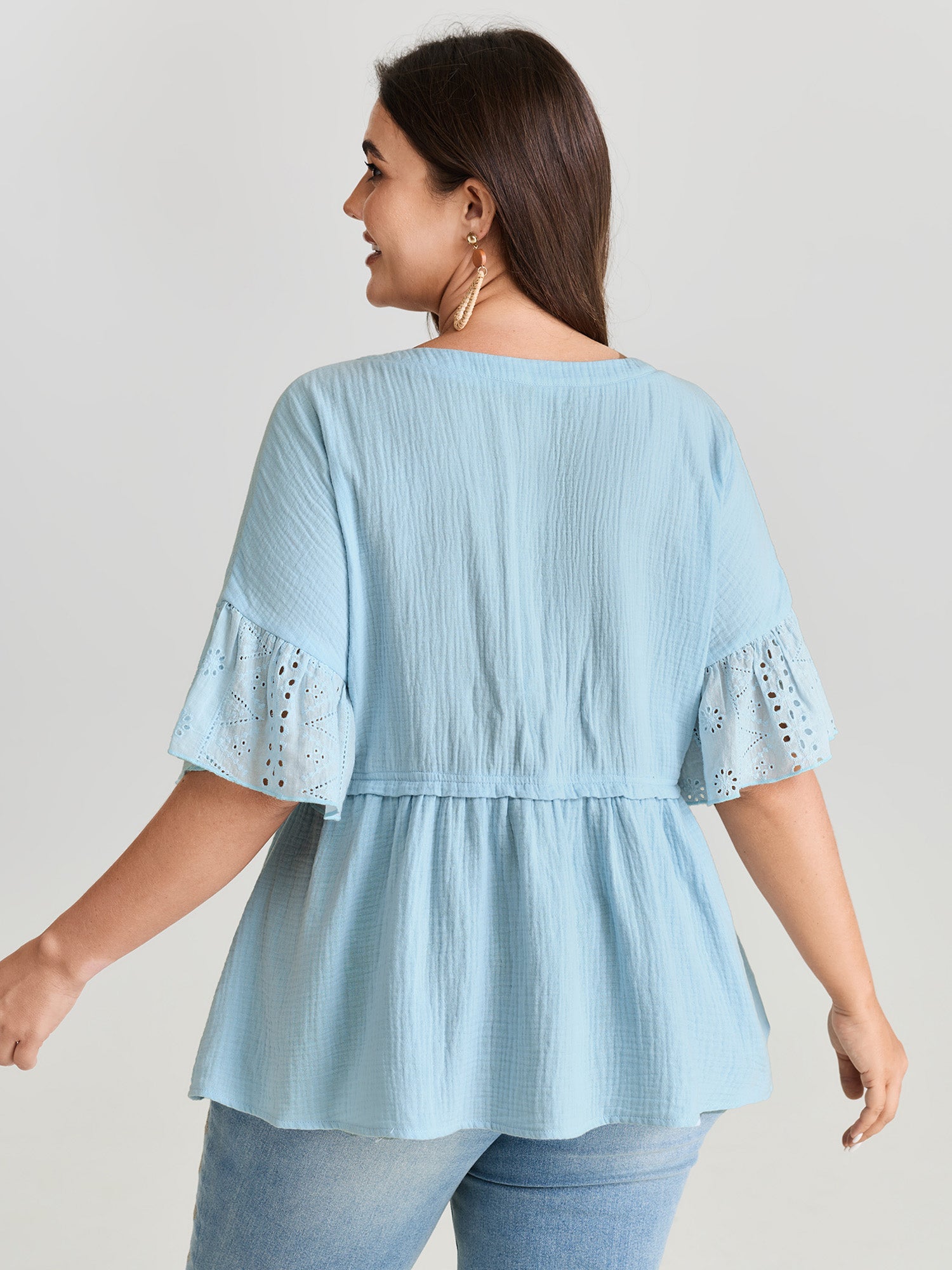 Cotton Ruffle Sleeve Babydoll T-Shirt