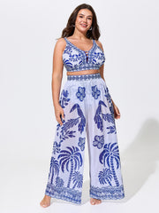 Sheer Pants Two-Piece Tropical Swim Bottoms