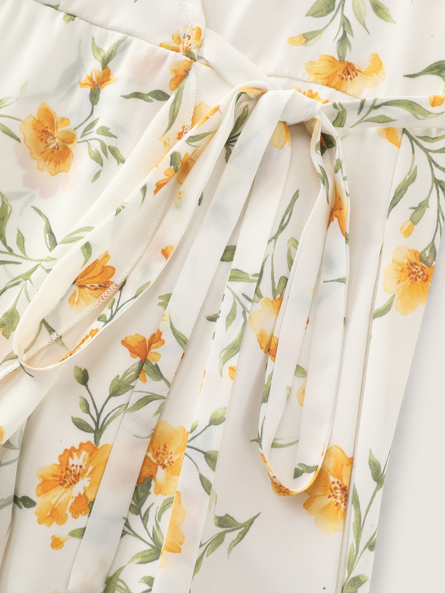 Floral Print Petal Hem Flowy Midi Dress