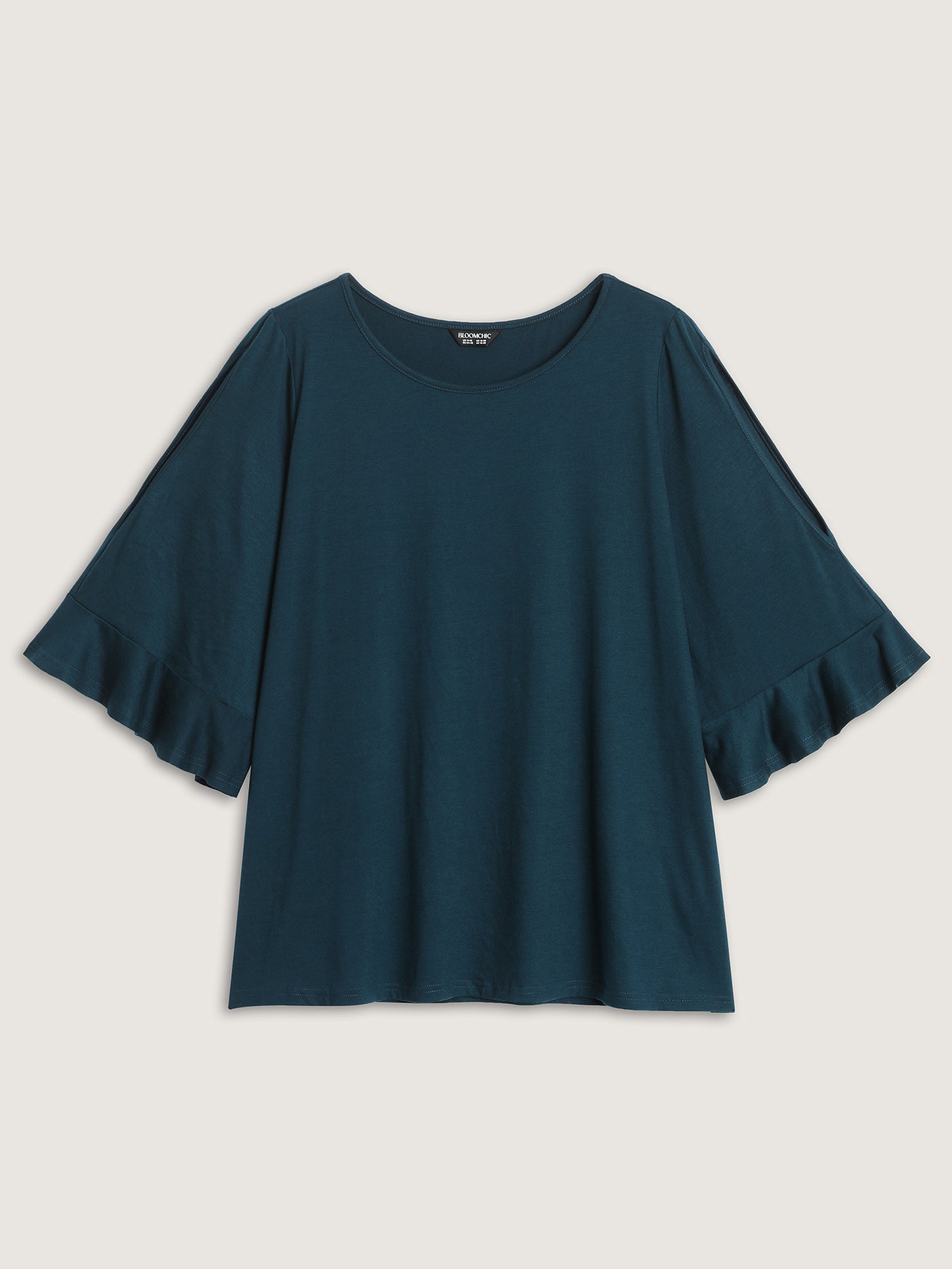 Supersoft Ruffled Sleeve Plain T-Shirt