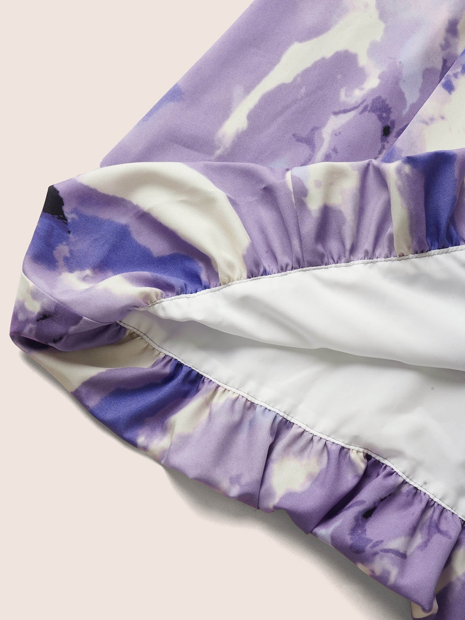 Watercolor Floral Bubble Hem Pockets Dress