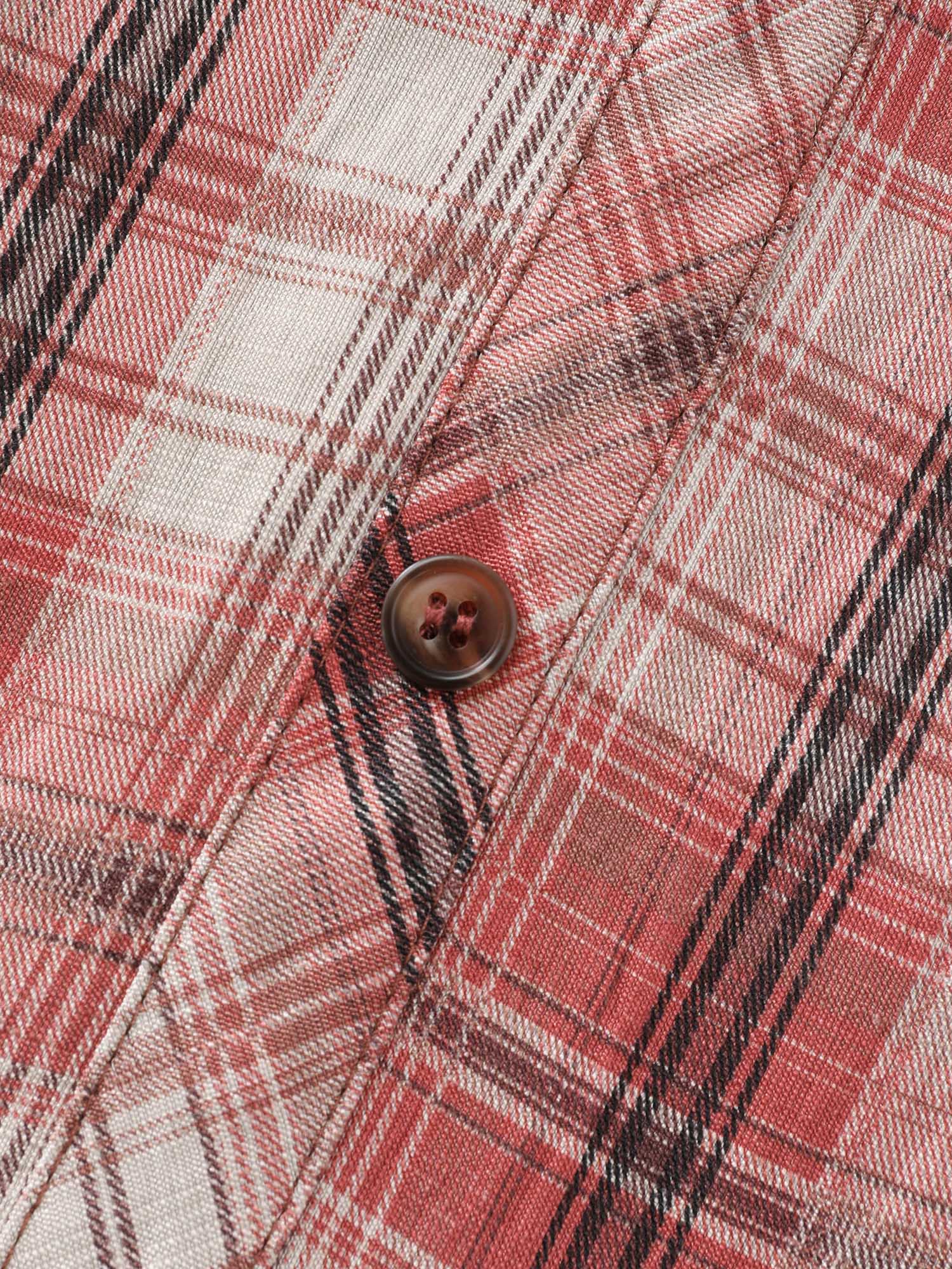 Plaid Flutter Sleeve Button Tiered Midi Dress