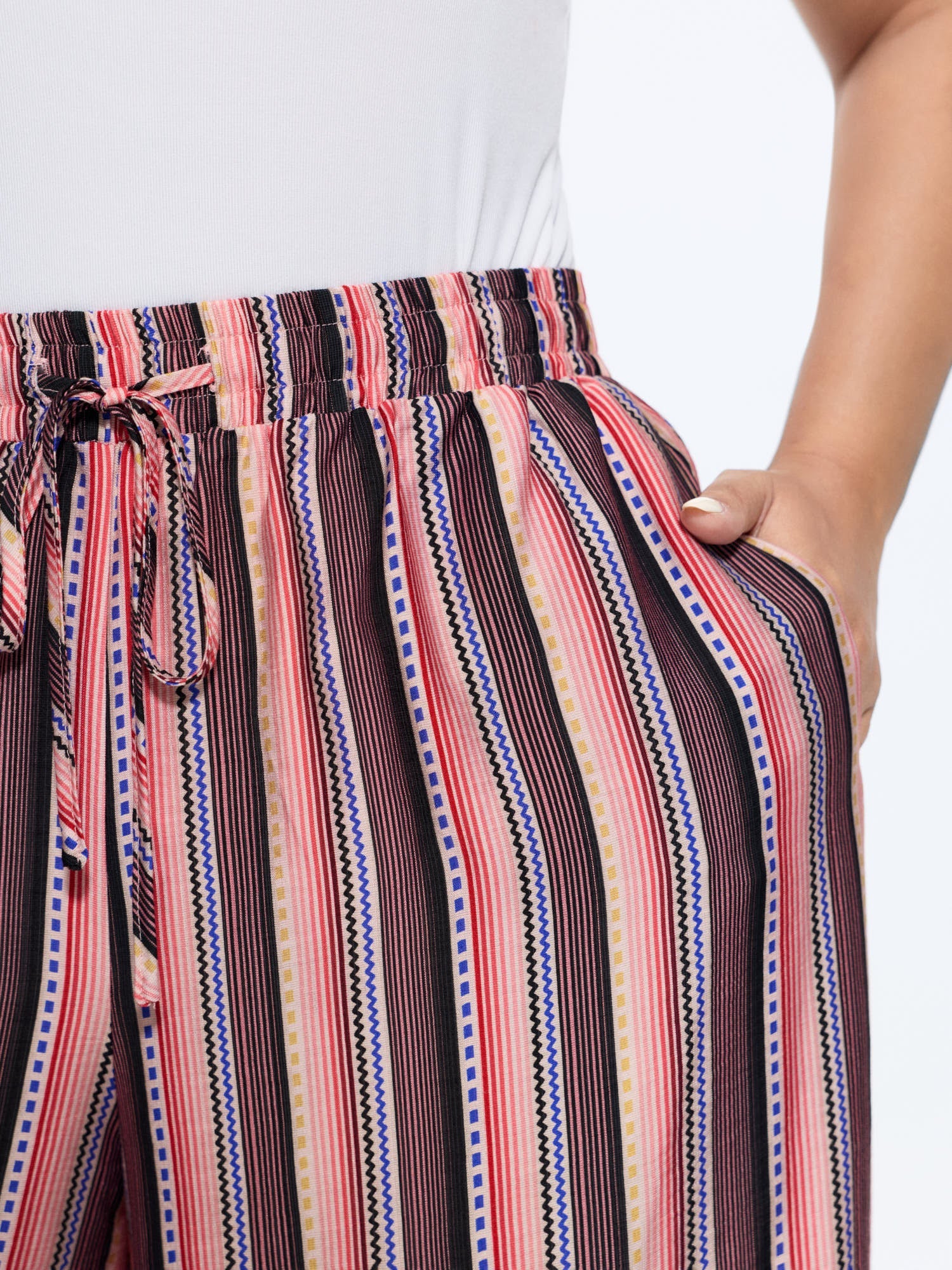 Boho Striped Print Wide-Leg Pants