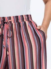 Boho Striped Print Wide-Leg Pants