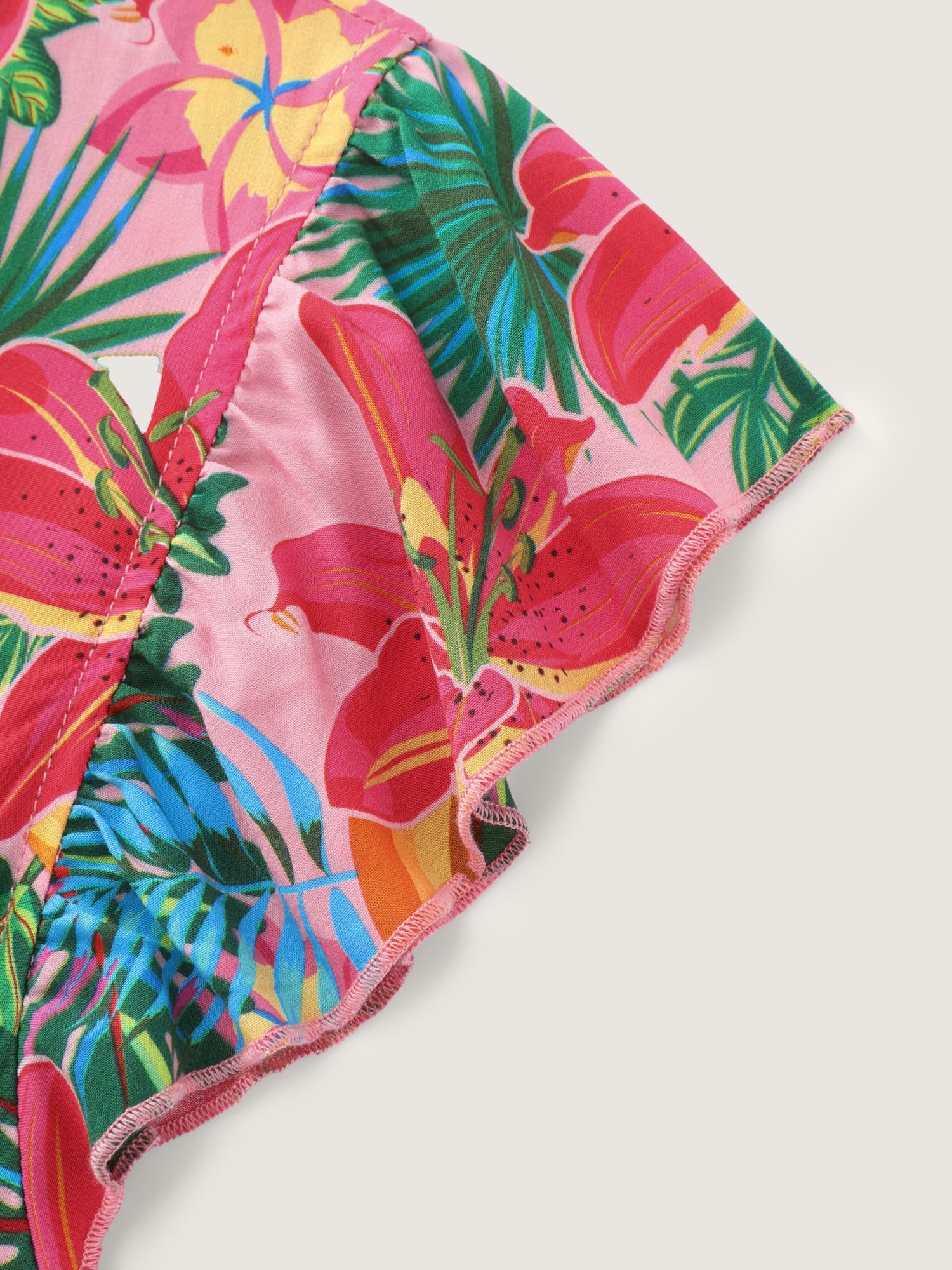 Vibrant Floral Print Cinched-Waist Top