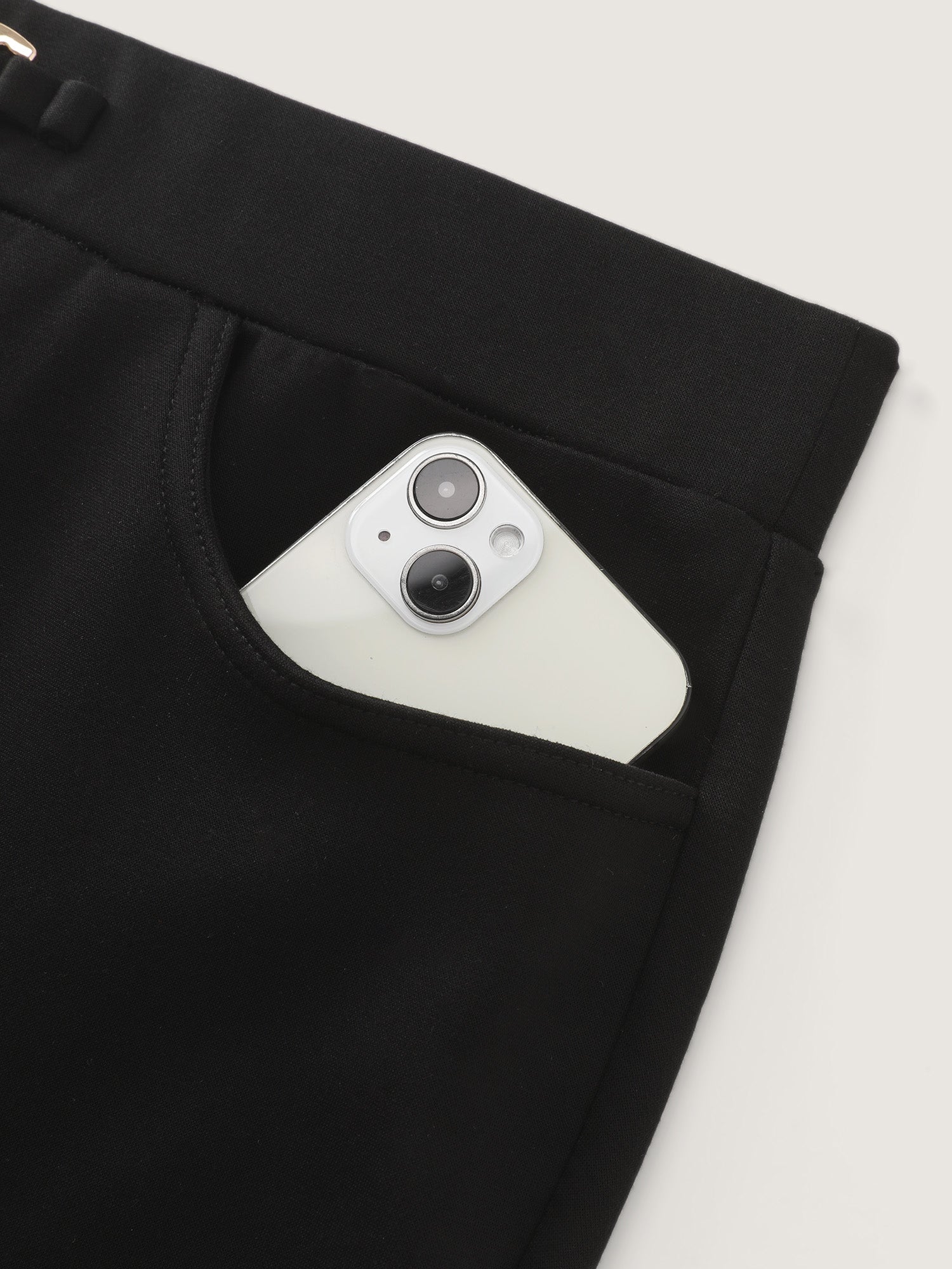 Stretchy Buckle Waistband Skinny-Fit Pants