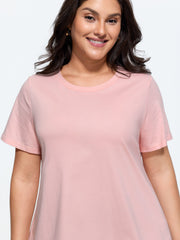 Cotton Lace Split Back Plain T-Shirt
